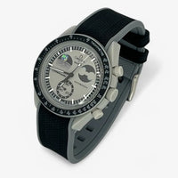 Two-tone premium rubber strap fitted to an Omega x Swatch MoonSwatch