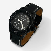 Black textured leather strap for the Blancpain x Swatch Scuba Fifty Fathoms