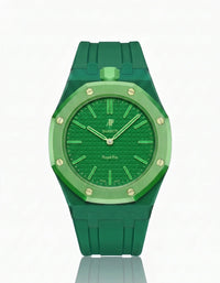 Green rubber strap and adapter case for the Audemars Piguet x Swatch Royal Pop