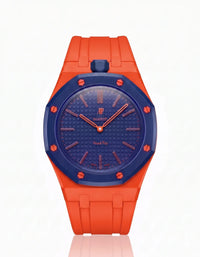 Orange rubber strap and adapter case for the Audemars Piguet x Swatch Royal Pop Orenji Hachi