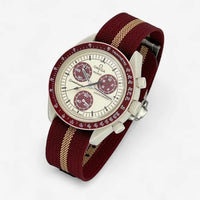 Premium canvas strap for the Omega x Swatch MoonSwatch shown from above
