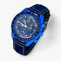 MoonSwatch with a genuine leather