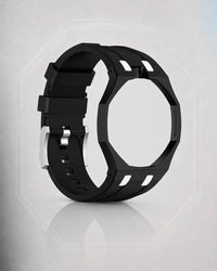 Two-tone strap and case for the AP x Swatch Royal Pop Ocho Negro, shown on its own | WatchCollab