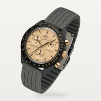 Bracelet caoutchouc gris nervuré pour Omega x Swatch MoonSwatch Mission to the Moon 1969