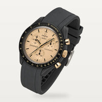 Bracelet caoutchouc gris anthracite lisse pour Omega x Swatch MoonSwatch Mission to the Moon 1969