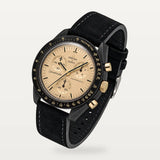 Bracelet cuir velours noir pour Omega x Swatch MoonSwatch Mission to the Moon 1969