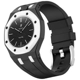 Two-tone rubber strap for Royal Pop Ocho Negro - Black / White
