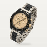 Bracelet acier à maillons argentés et maillons centraux noirs pour Omega x Swatch MoonSwatch Mission to the Moon 1969
