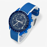 Two-tone premium rubber MoonSwatch strap for the Omega x Swatch