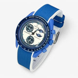 Two-tone premium rubber MoonSwatch strap for the Omega x Swatch
