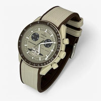Two-tone premium rubber MoonSwatch strap for the Omega x Swatch