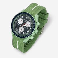 Single-pass premium rubber MoonSwatch strap for the Omega x Swatch
