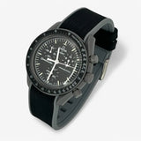 Two-tone premium rubber MoonSwatch strap for the Omega x Swatch