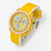 Two-tone premium rubber MoonSwatch strap for the Omega x Swatch