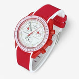 Two-tone premium rubber MoonSwatch strap for the Omega x Swatch