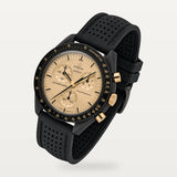 Bracelet caoutchouc noir perforé pour Omega x Swatch MoonSwatch Mission to the Moon 1969