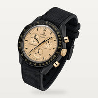 Bracelet caoutchouc noir texturé à boucle noire pour Omega x Swatch MoonSwatch Mission to the Moon 1969