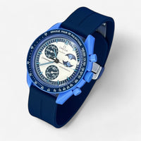 Grooved quick-release rubber MoonSwatch strap for the Omega x Swatch