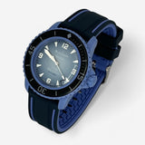 Two-band rubber Blancpain x Swatch strap for the Scuba Fifty Fathoms