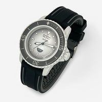 Two-band rubber Blancpain x Swatch strap for the Scuba Fifty Fathoms