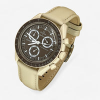 Plain genuine leather MoonSwatch strap for the Omega x Swatch