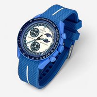 Single-pass premium rubber MoonSwatch strap for the Omega x Swatch