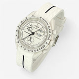 Single-pass premium rubber MoonSwatch strap for the Omega x Swatch