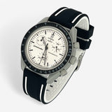 Two-band rubber MoonSwatch strap for the Omega x Swatch