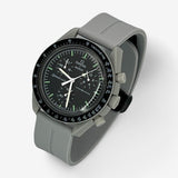 Grooved quick-release rubber MoonSwatch strap for the Omega x Swatch