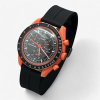 Grooved quick-release rubber MoonSwatch strap for the Omega x Swatch
