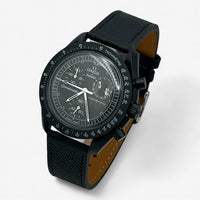 Textured genuine leather MoonSwatch strap for the Omega x Swatch