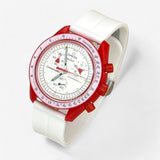 Grooved quick-release rubber MoonSwatch strap for the Omega x Swatch