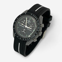 Single-pass premium rubber MoonSwatch strap for the Omega x Swatch