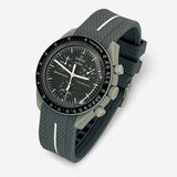 Single-pass premium rubber MoonSwatch strap for the Omega x Swatch
