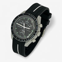 Single-pass premium rubber MoonSwatch strap for the Omega x Swatch