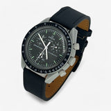 Textured genuine leather MoonSwatch strap for the Omega x Swatch