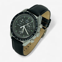 Plain genuine leather MoonSwatch strap for the Omega x Swatch