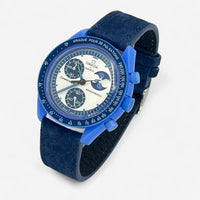 Light genuine leather MoonSwatch strap for the Omega x Swatch