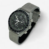 Light genuine leather MoonSwatch strap for the Omega x Swatch