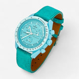 Light genuine leather MoonSwatch strap for the Omega x Swatch