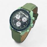 Plain genuine leather MoonSwatch strap for the Omega x Swatch