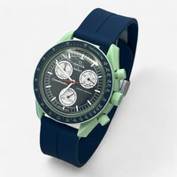 Grooved quick-release rubber MoonSwatch strap for the Omega x Swatch