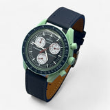 Textured genuine leather MoonSwatch strap for the Omega x Swatch