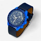 Textured genuine leather MoonSwatch strap for the Omega x Swatch