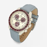 Plain genuine leather MoonSwatch strap for the Omega x Swatch