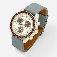 Textured genuine leather MoonSwatch strap for the Omega x Swatch