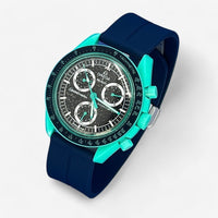 Grooved quick-release rubber MoonSwatch strap for the Omega x Swatch