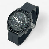 Grooved quick-release rubber MoonSwatch strap for the Omega x Swatch