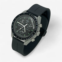 Grooved quick-release rubber MoonSwatch strap for the Omega x Swatch