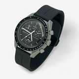 Grooved quick-release rubber MoonSwatch strap for the Omega x Swatch